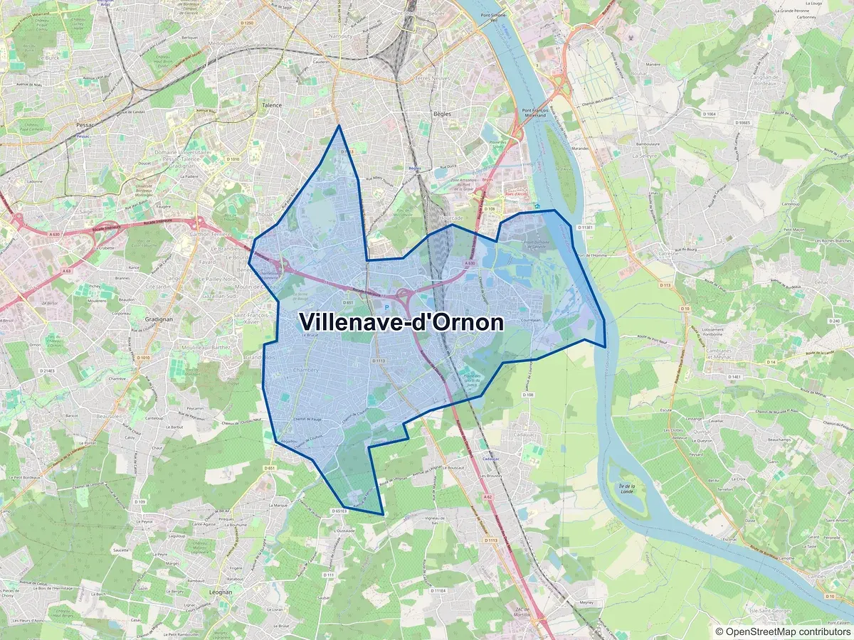 Carte de Villenave-d'Ornon (Gironde)