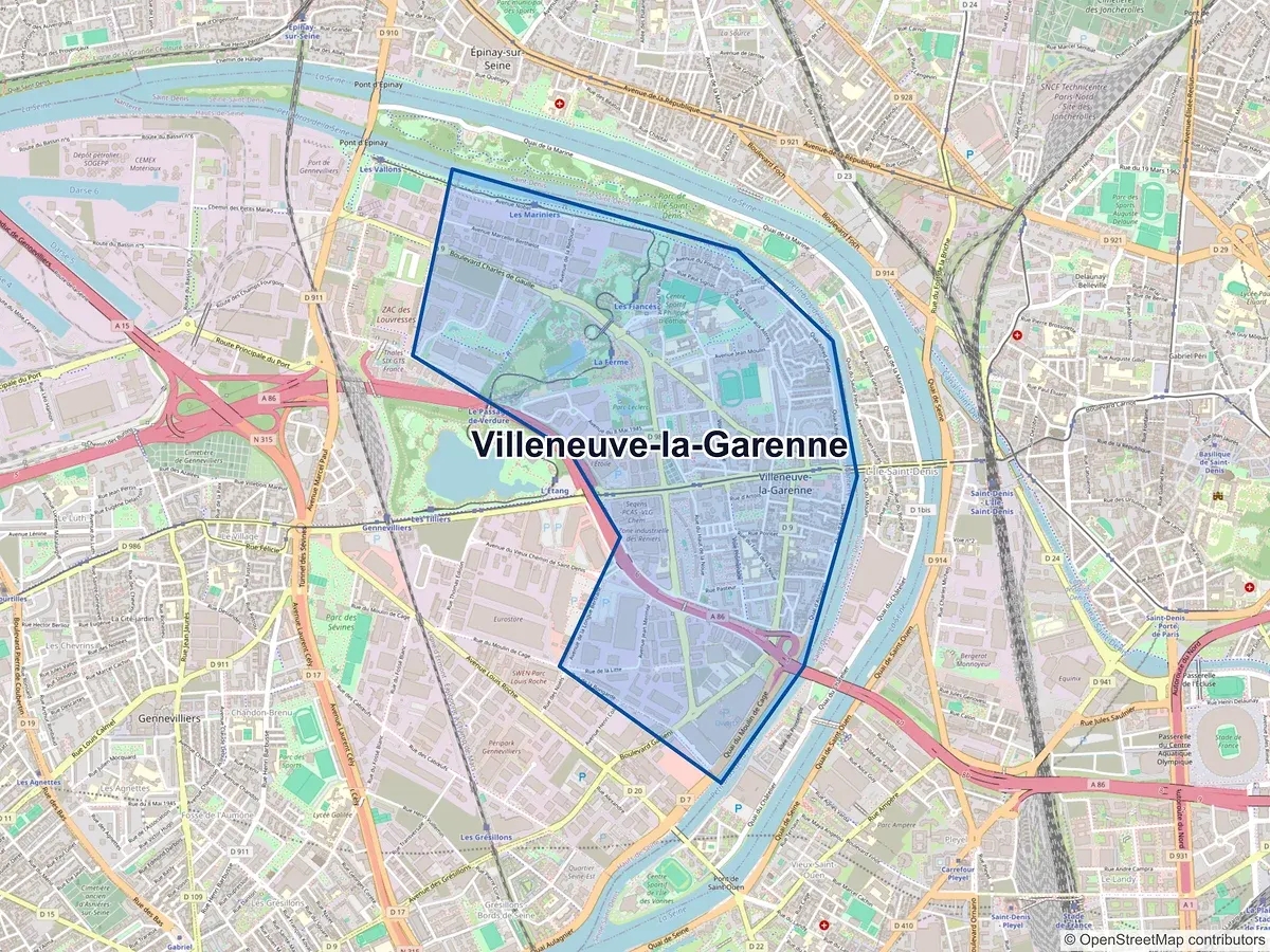 Carte de Villeneuve-la-Garenne (Hauts-de-Seine)