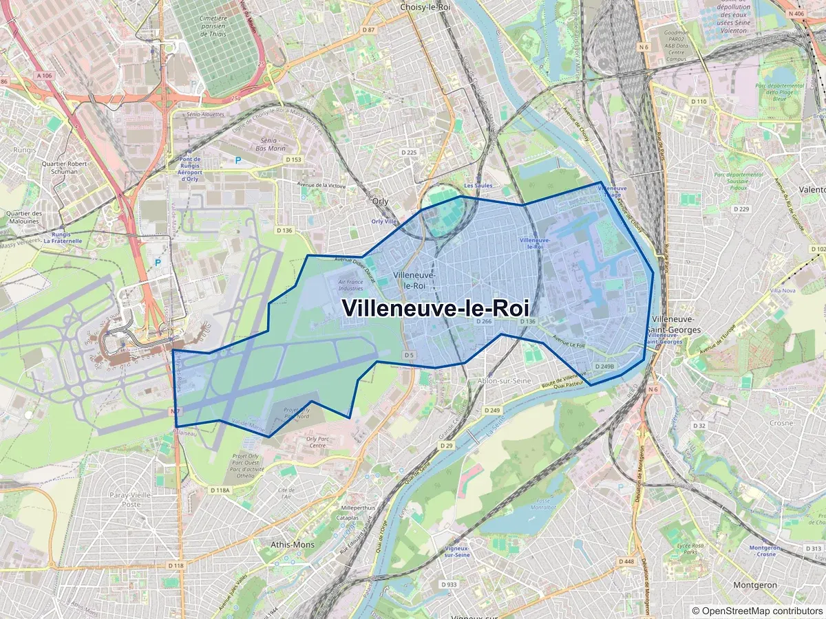 Carte de Villeneuve-le-Roi (Val-de-Marne)