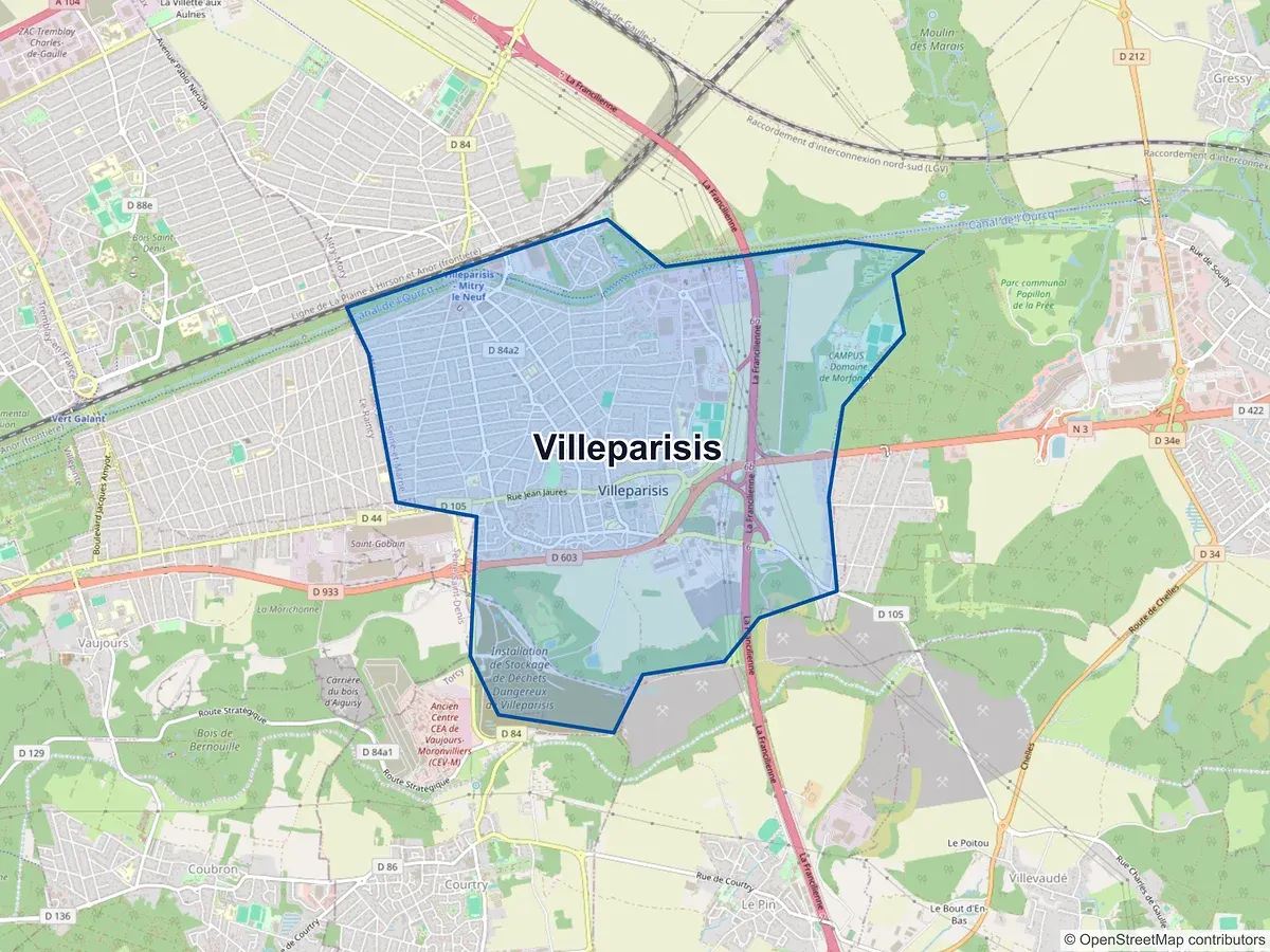 Carte de Villeparisis (Seine-et-Marne)