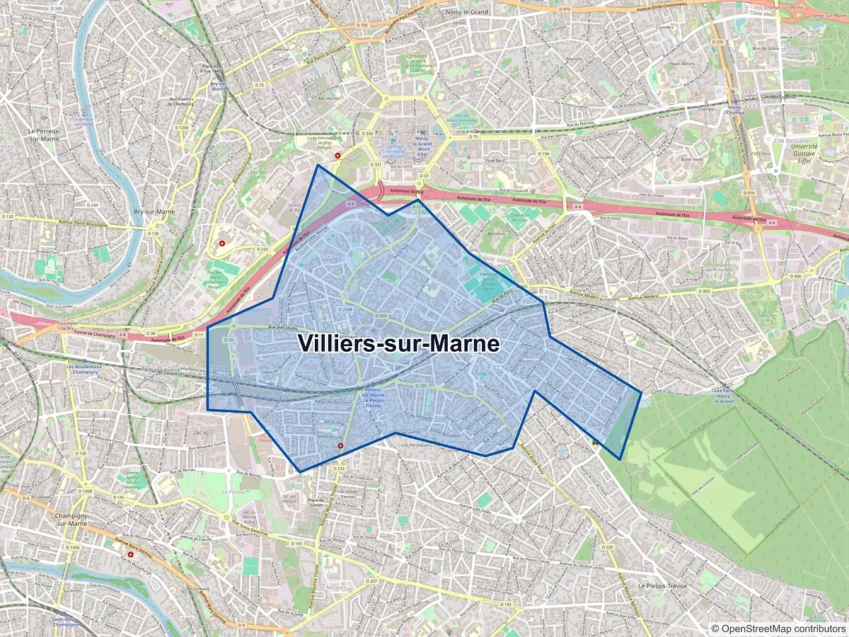 Carte de Villiers-sur-Marne (Val-de-Marne)