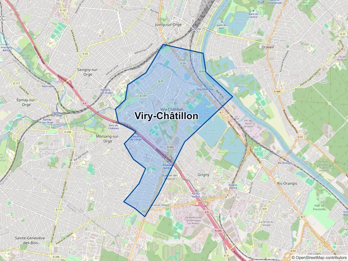 Carte de Viry-Châtillon (Essonne)