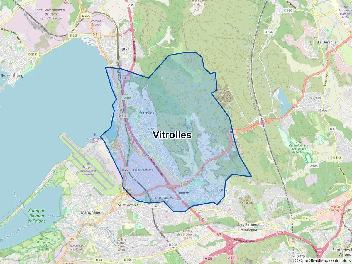 Carte de Vitrolles (Bouches-du-Rhône)