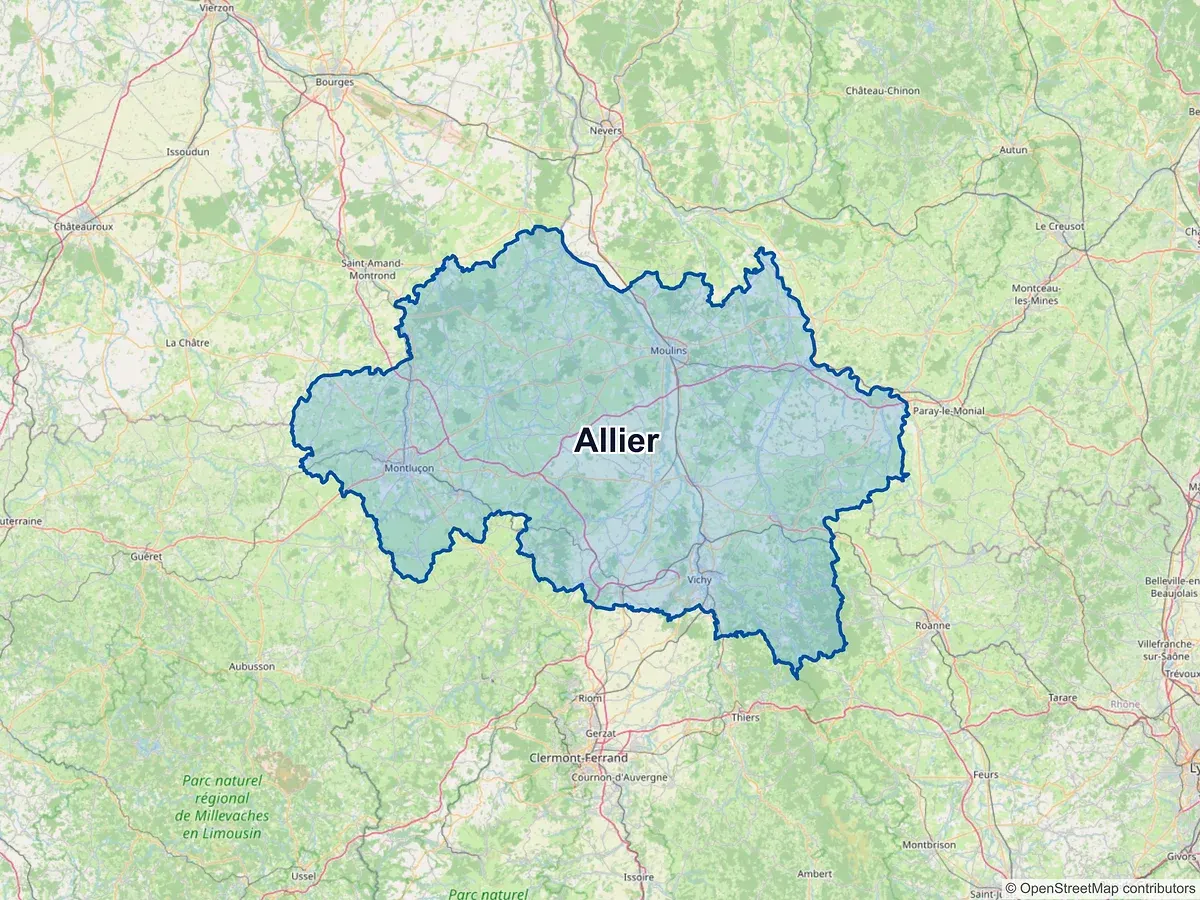 Carte de l'Allier