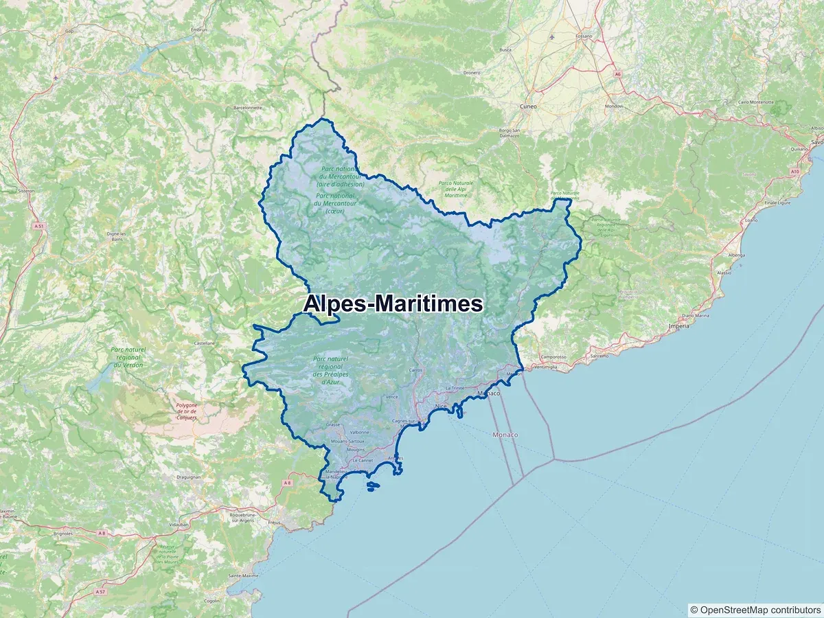 Carte des Alpes-Maritimes