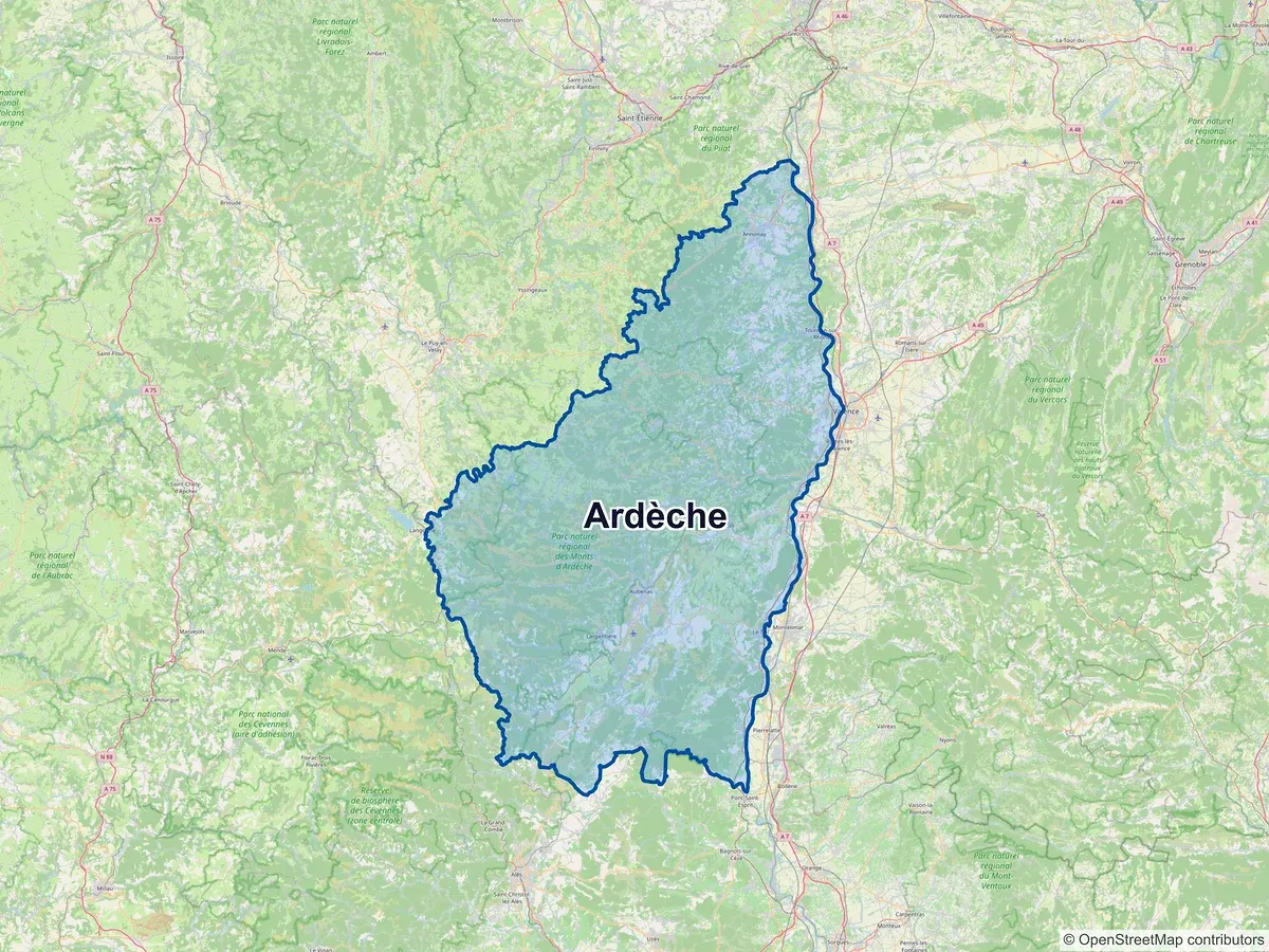 Carte de l'Ardèche