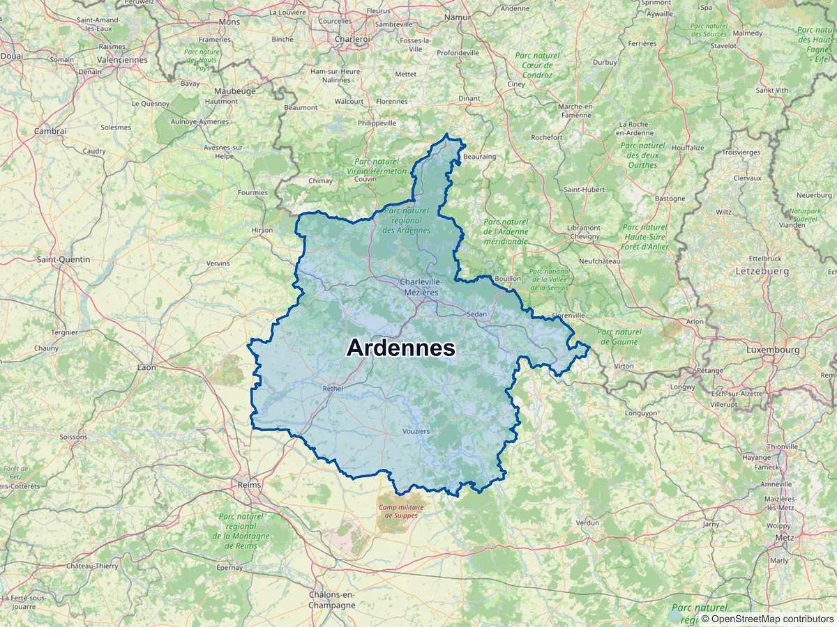 Carte des Ardennes