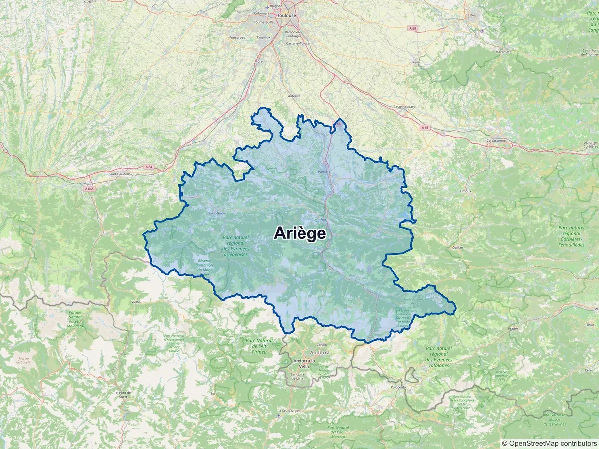 Carte de l'Ariège