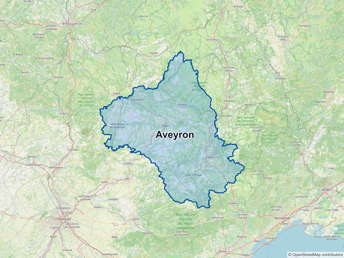 Carte de l'Aveyron