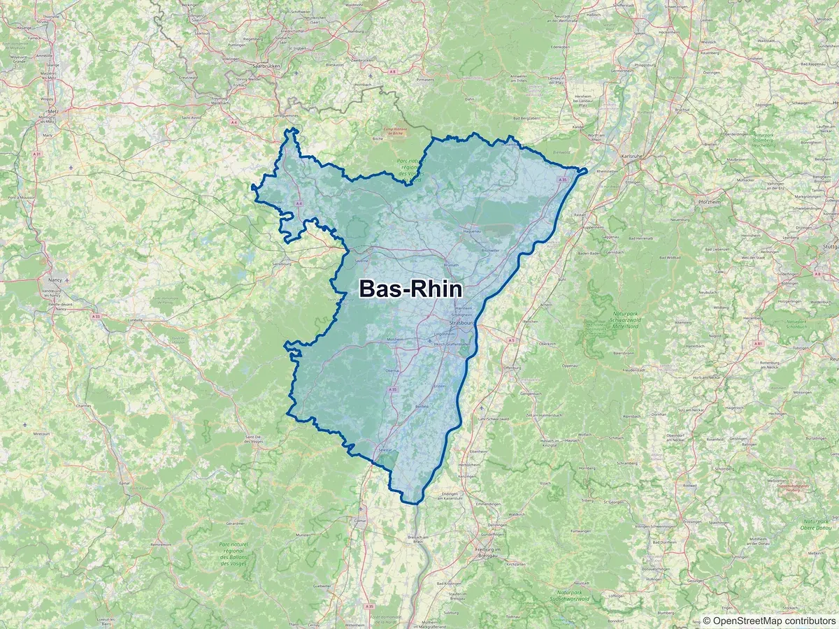 Carte du Bas-Rhin