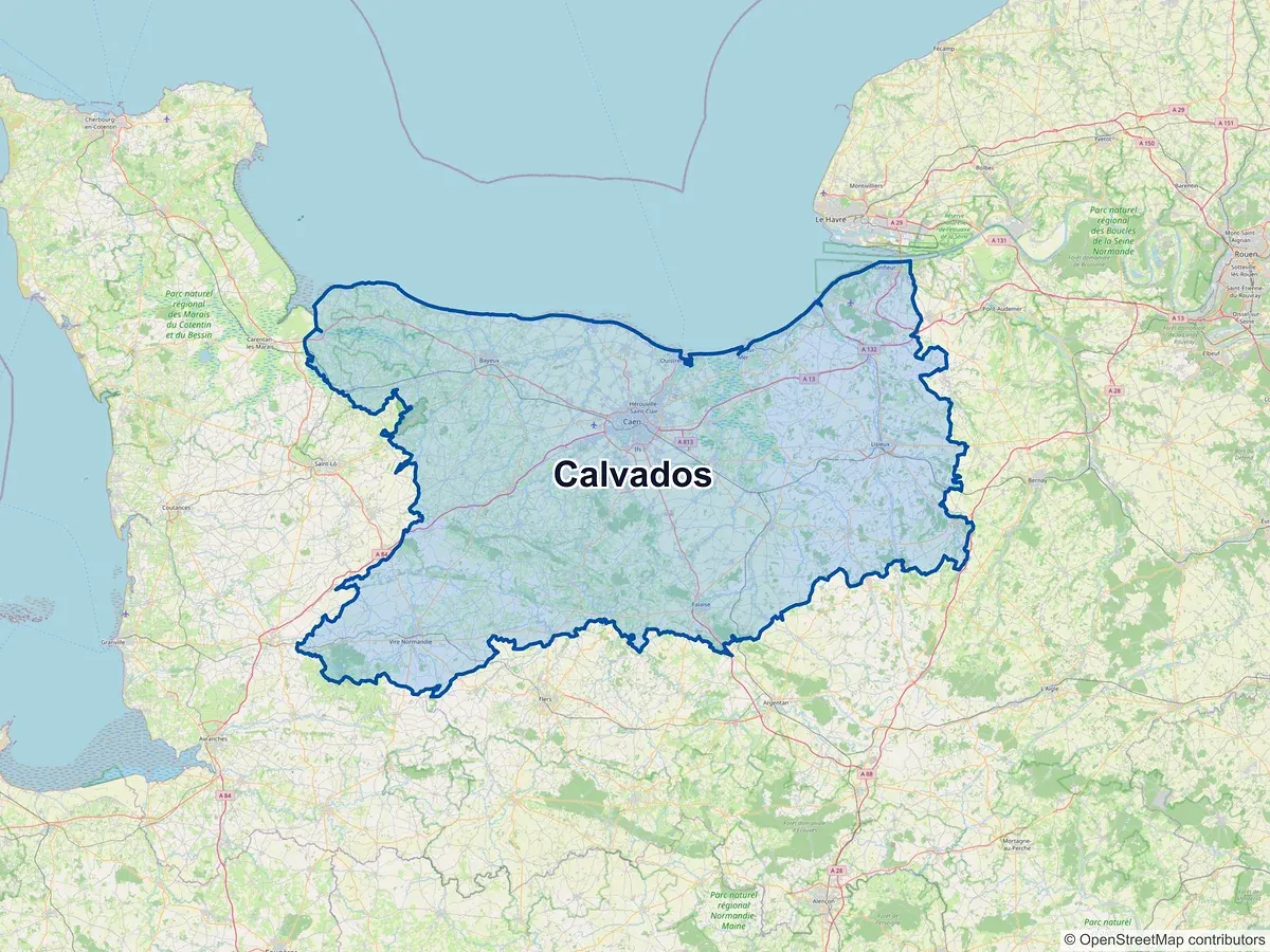 Carte du Calvados