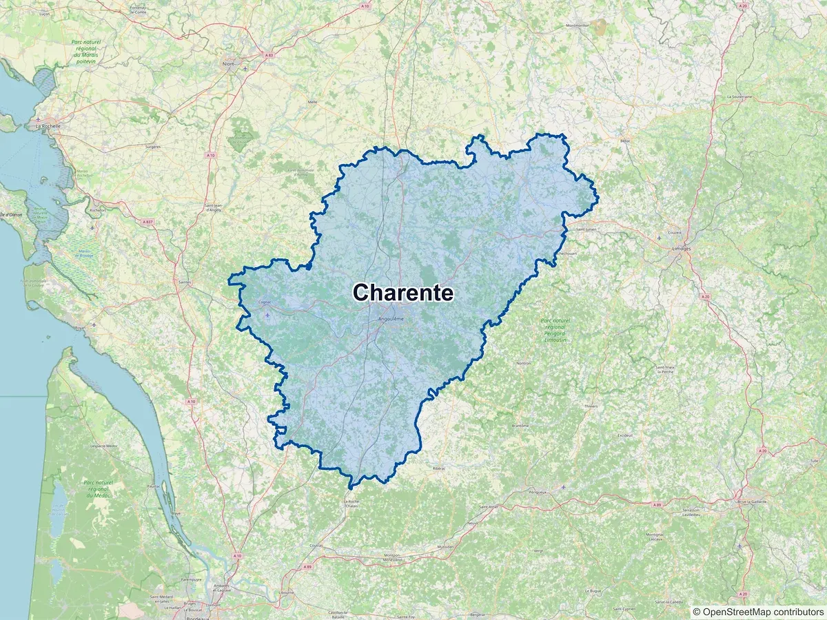 Carte de la Charente