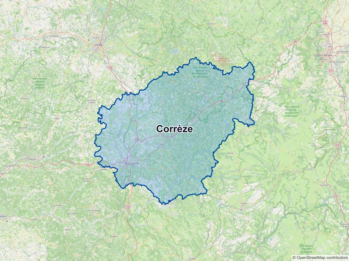Carte de la Corrèze