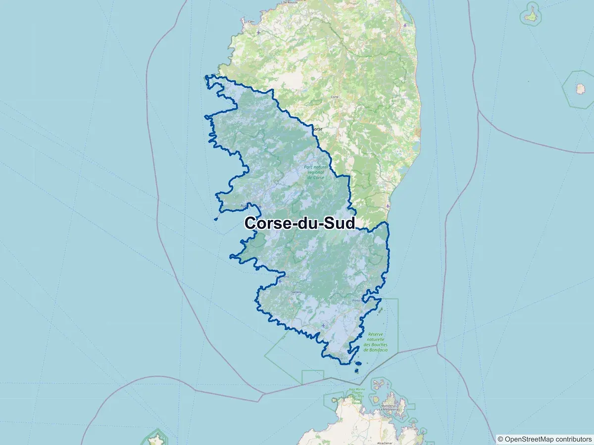 Carte de la Corse-du-Sud