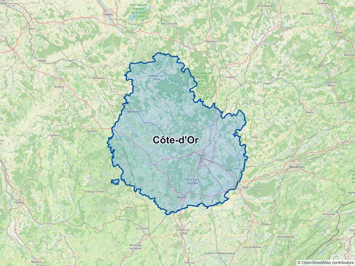 Carte de la Côte-d'Or