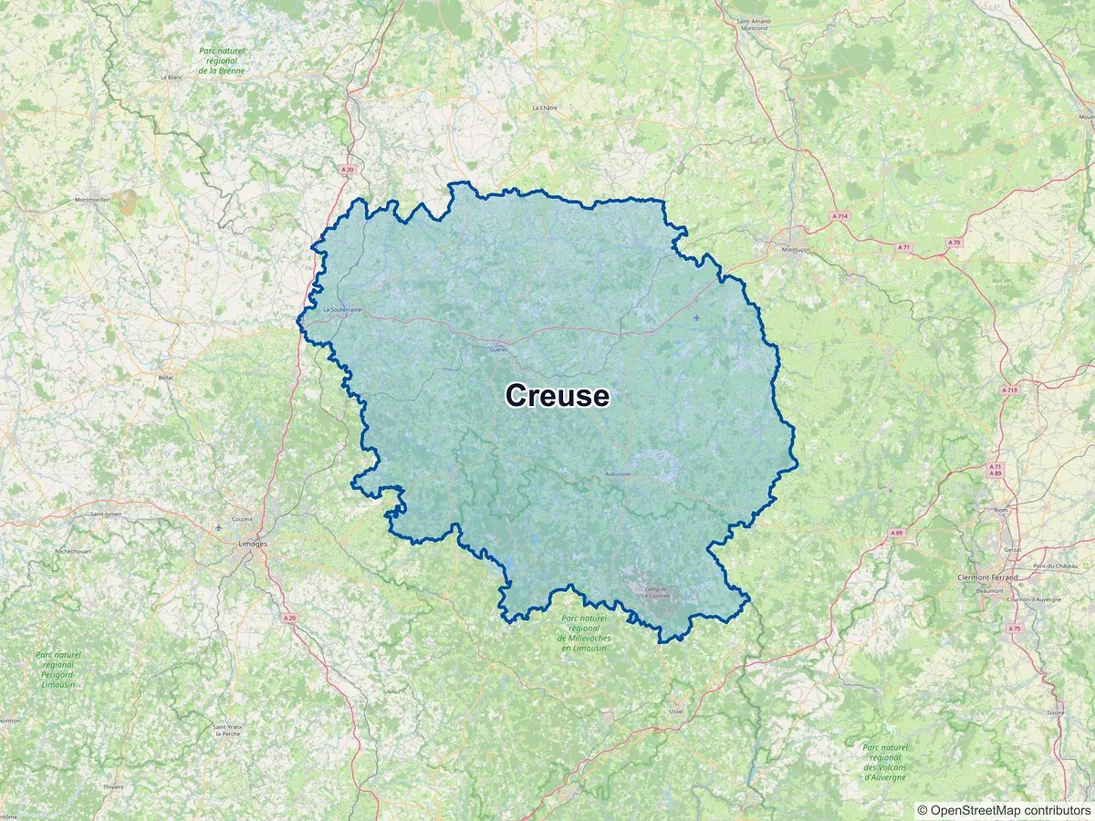 Carte de la Creuse
