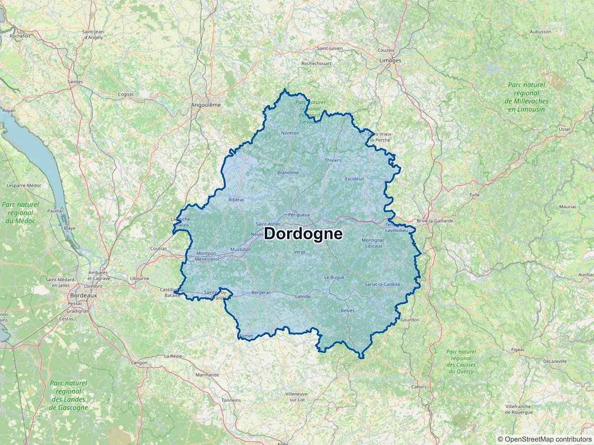 Carte de la Dordogne