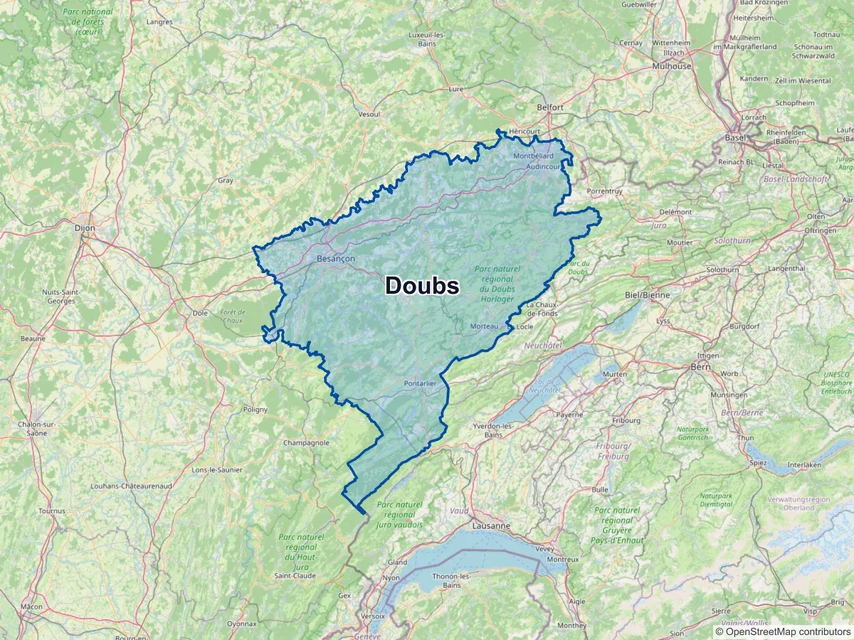 Carte du Doubs