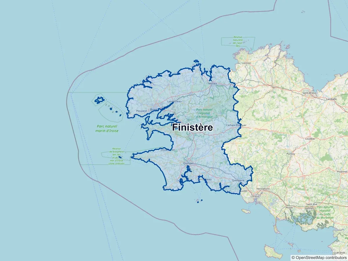 Carte du Finistère