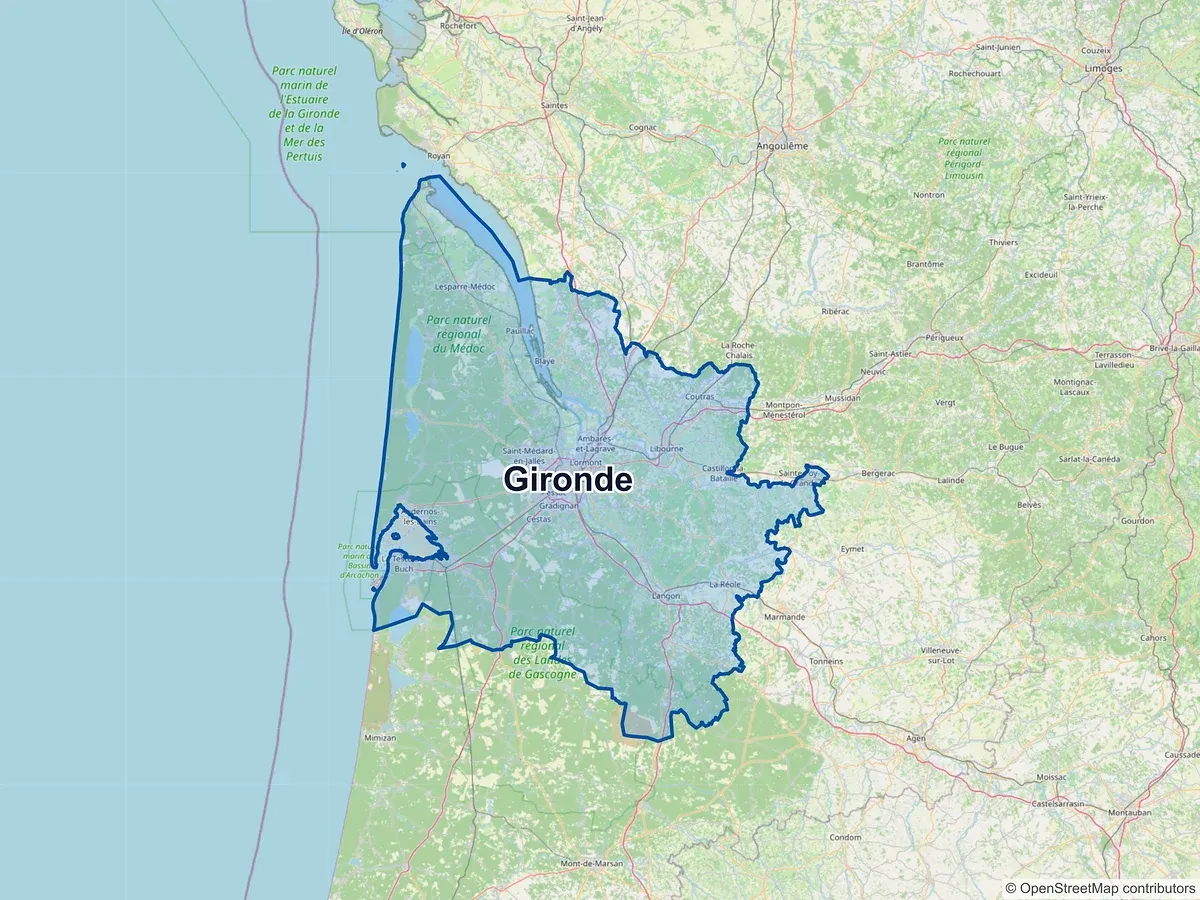Carte de la Gironde