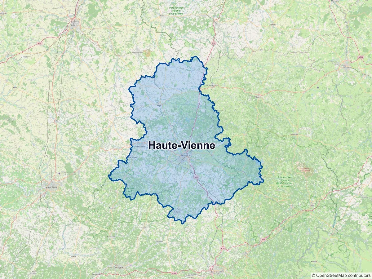 Carte de la Haute-Vienne