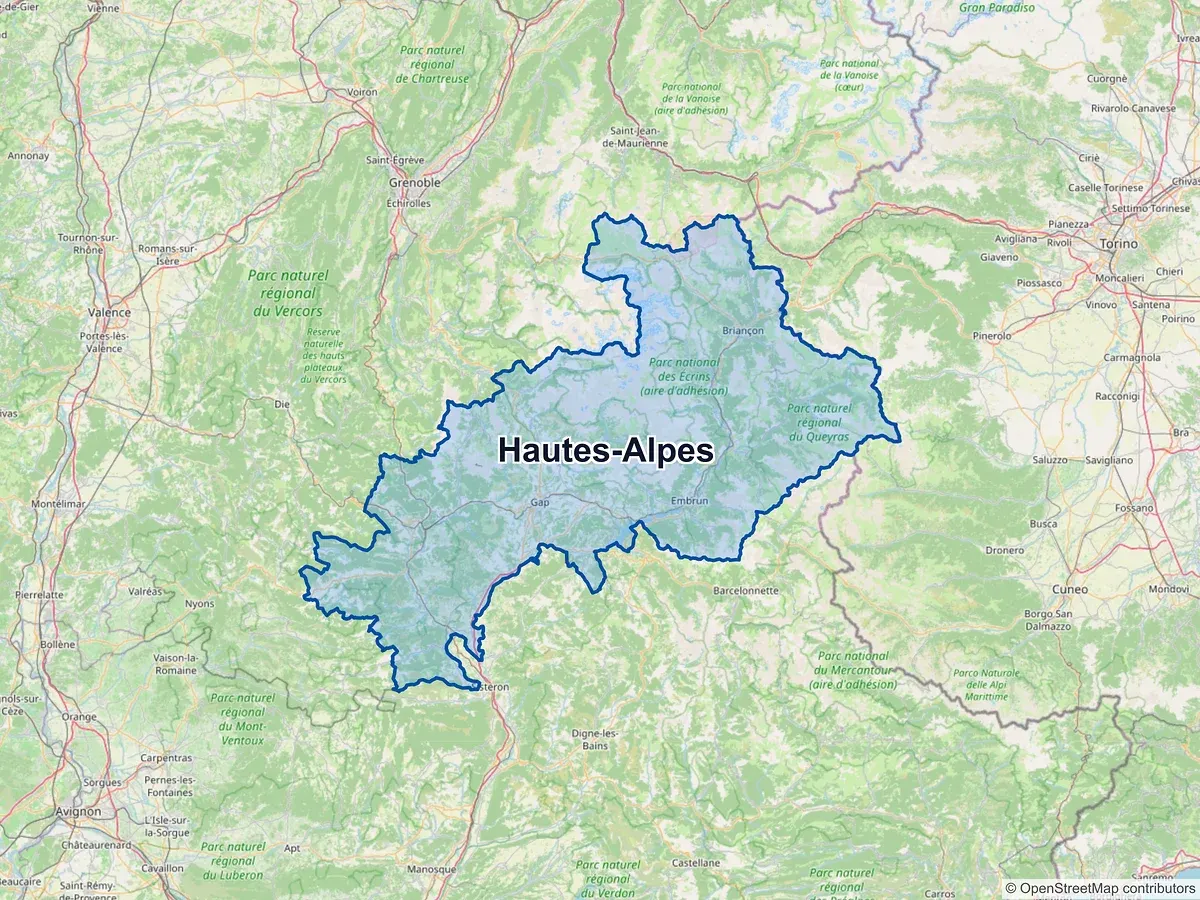 Carte des Hautes-Alpes