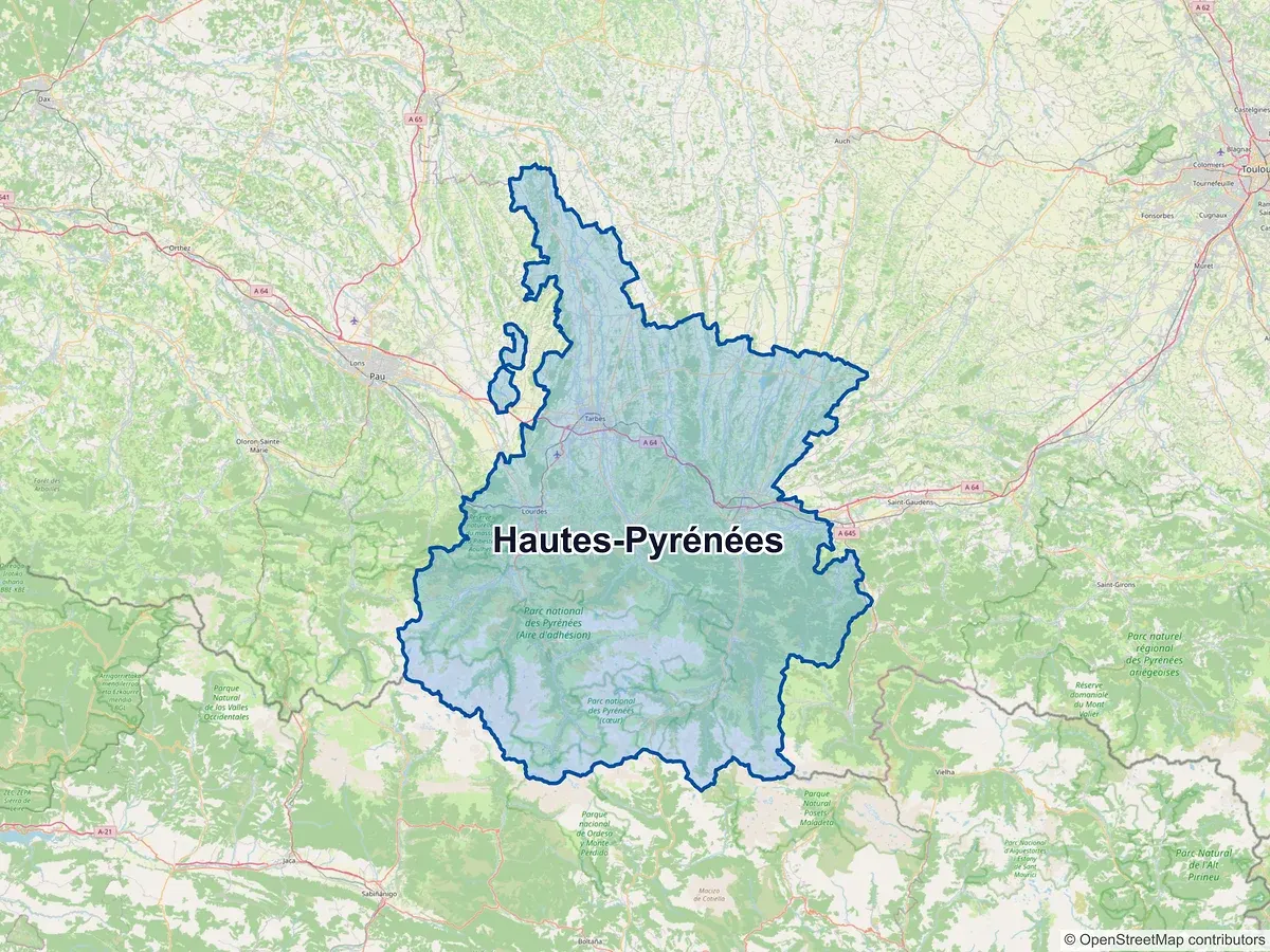 Carte des Hautes-Pyrénées