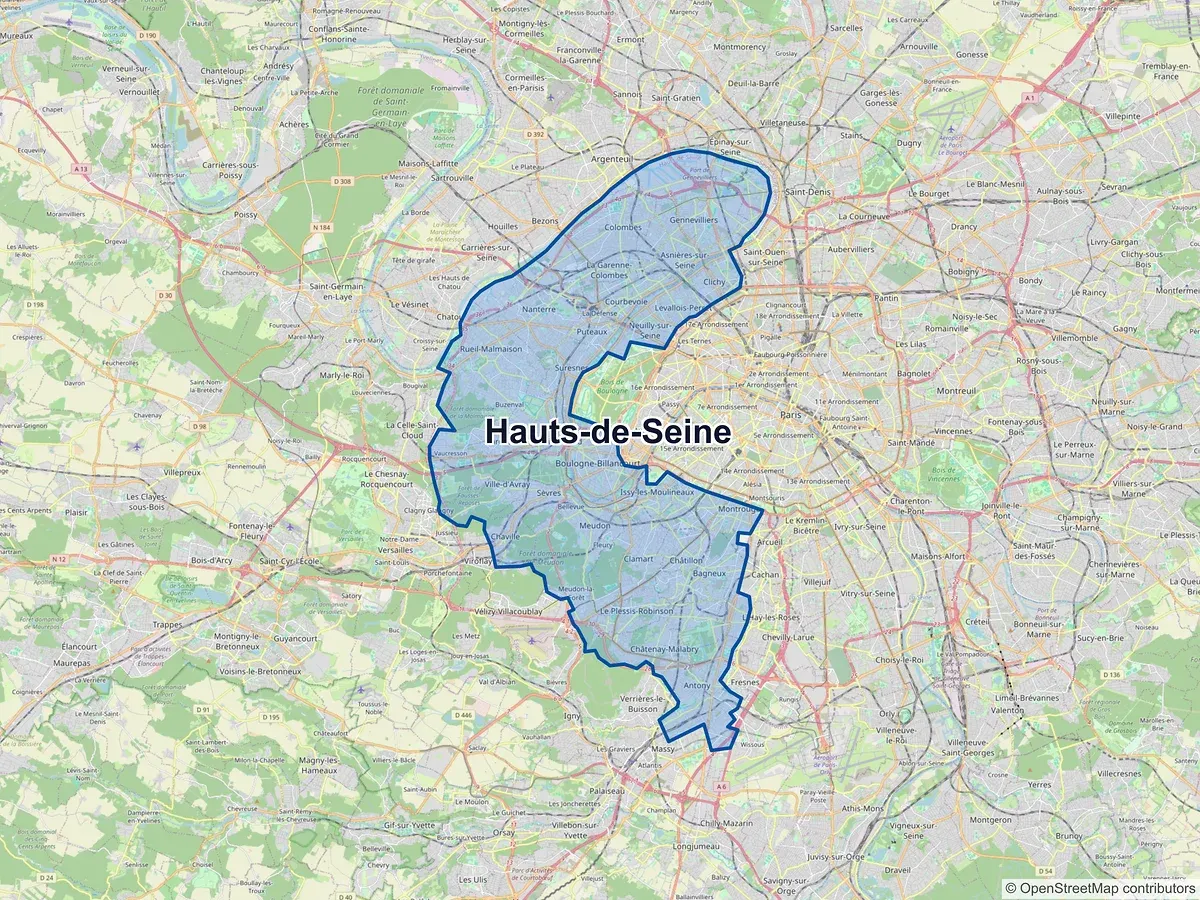 Carte des Hauts-de-Seine