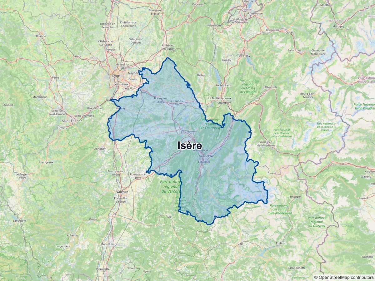 Carte de l'Isère