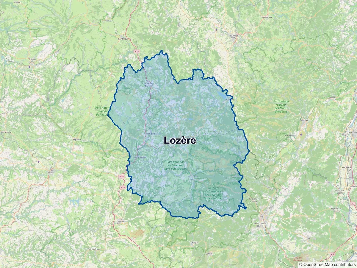 Carte de la Lozère