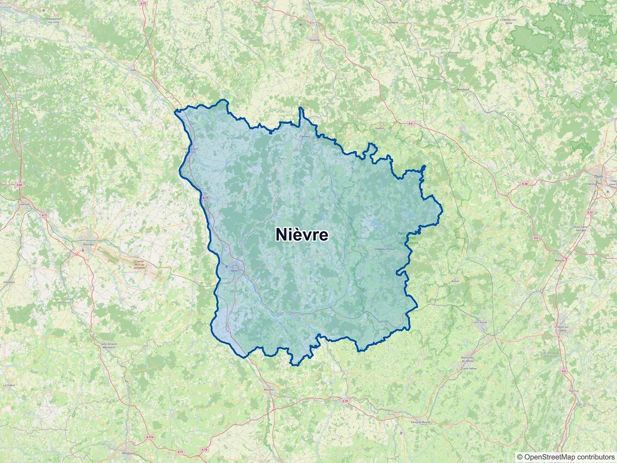 Carte de la Nièvre