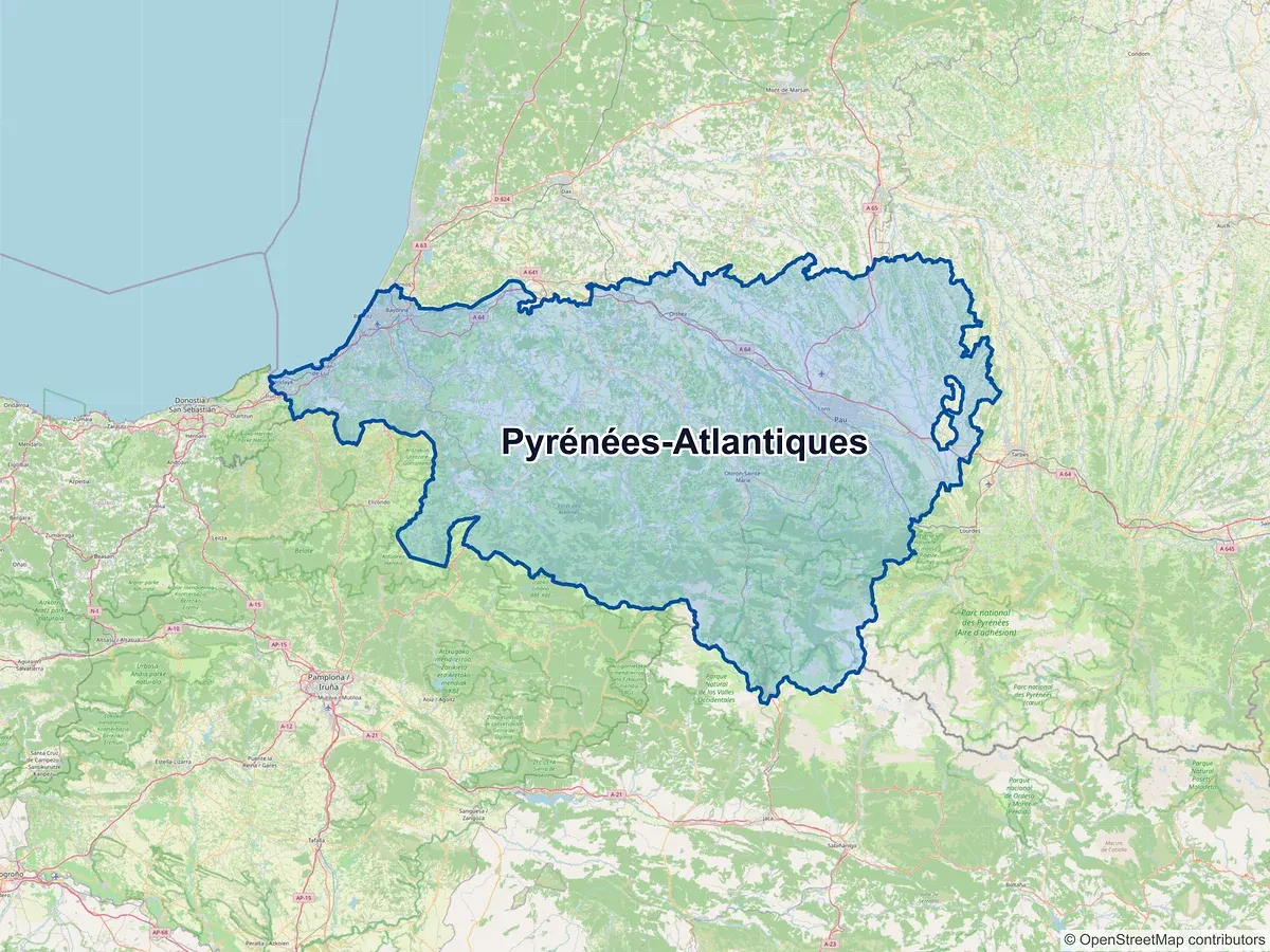 Carte des Pyrénées-Atlantiques