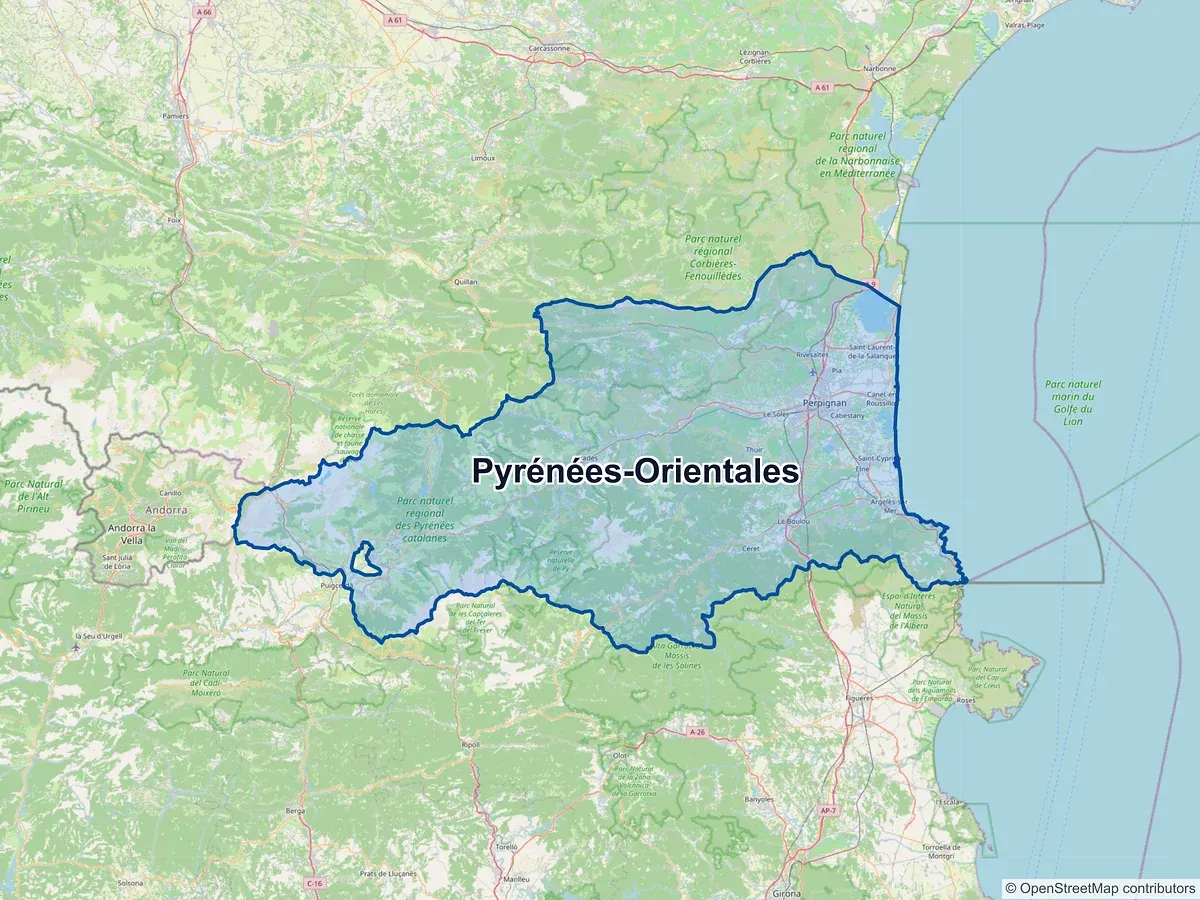 Carte des Pyrénées-Orientales