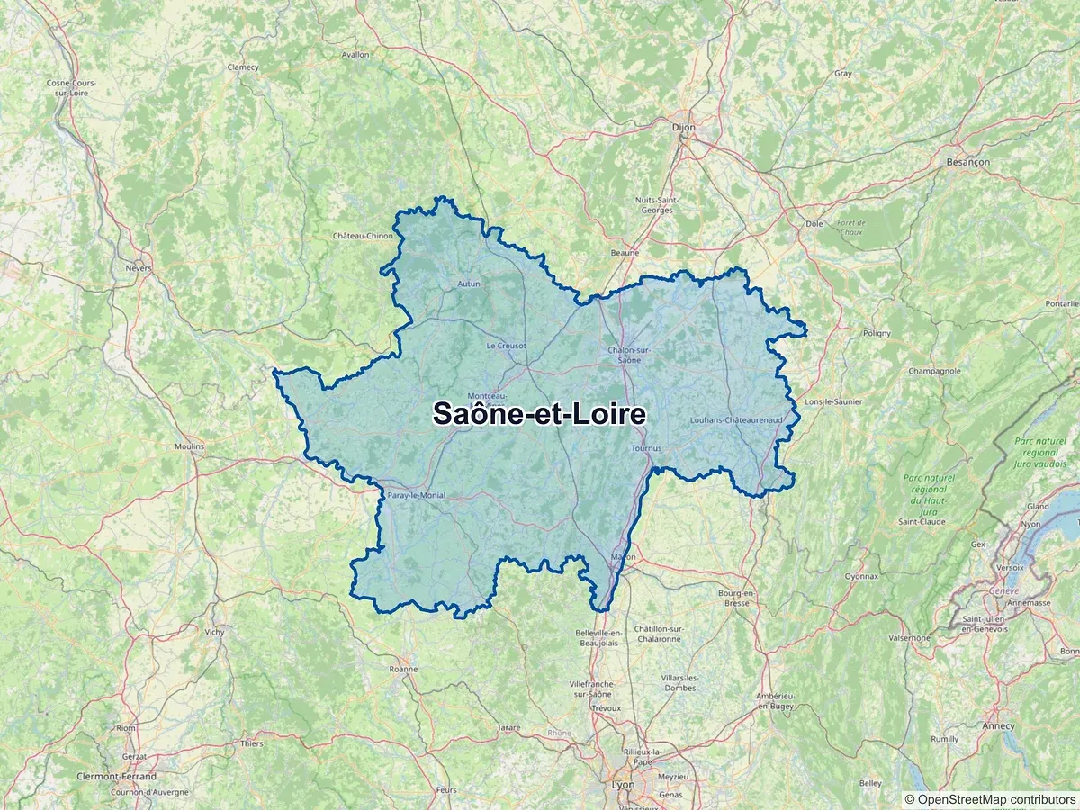 Carte de Saône-et-Loire