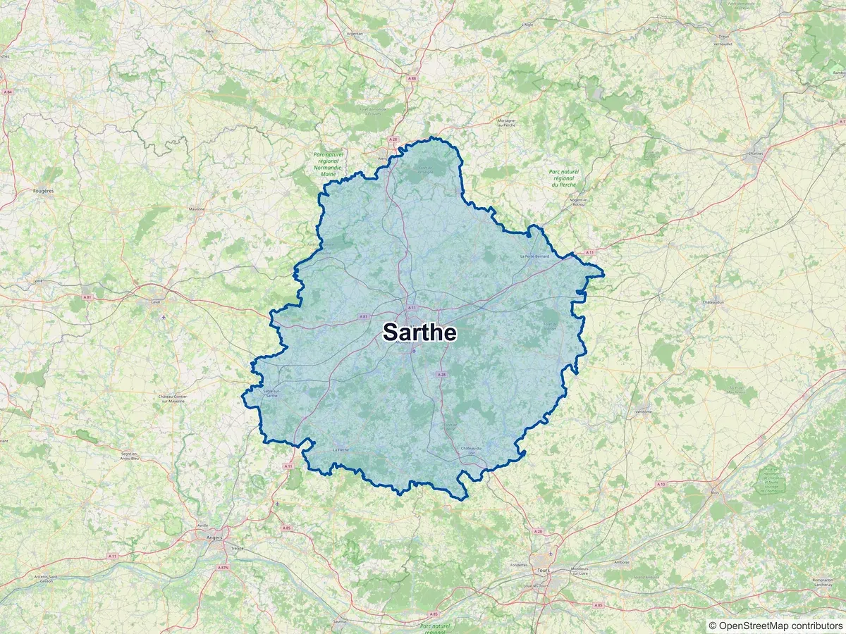 Carte de la Sarthe