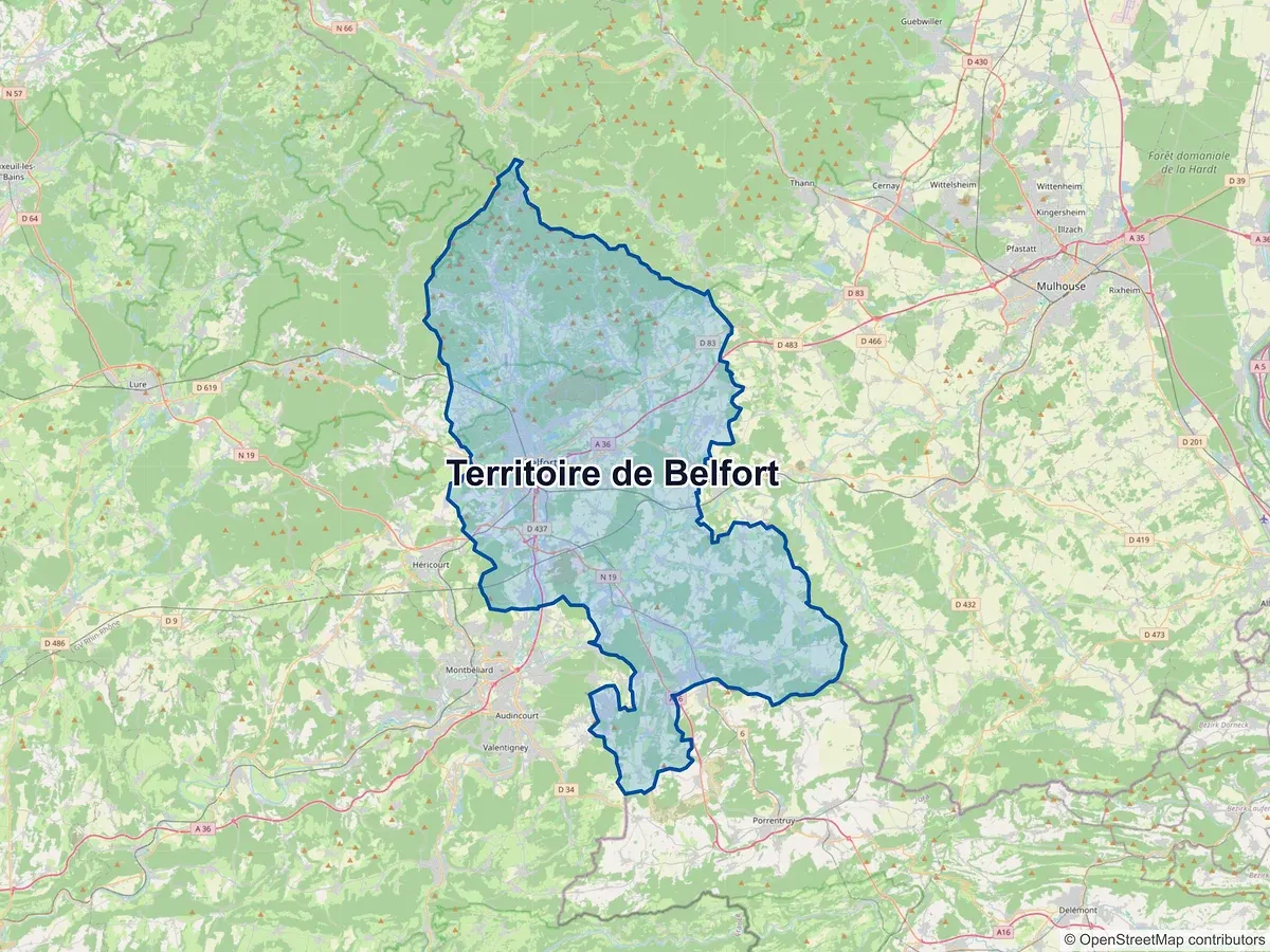 Carte du Territoire de Belfort