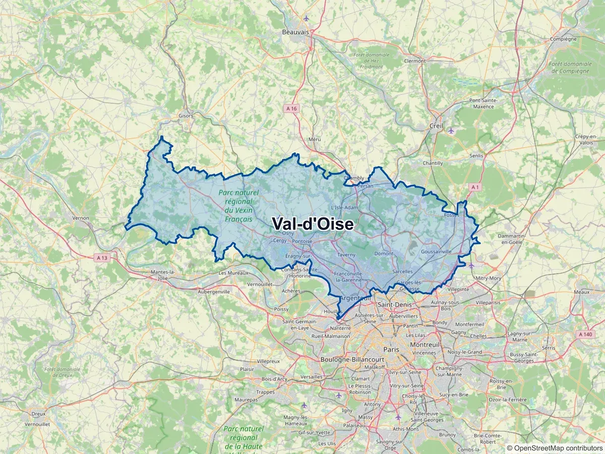 Carte du Val-d'Oise