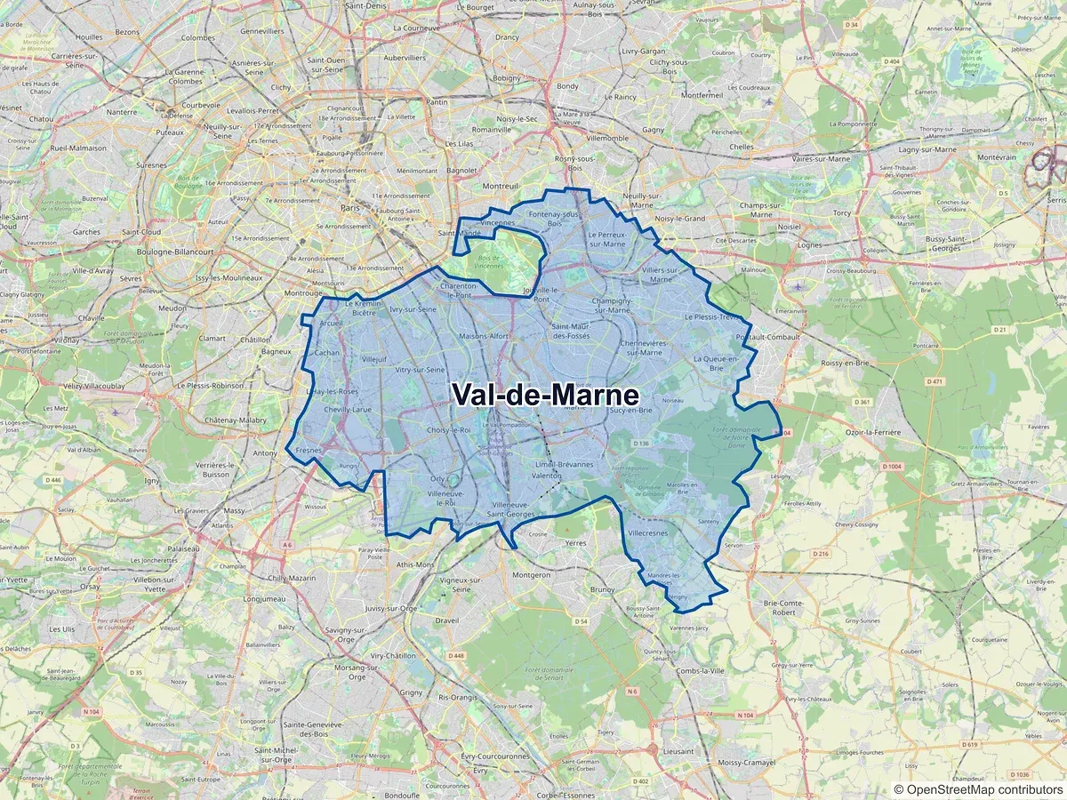 Carte du Val-de-Marne