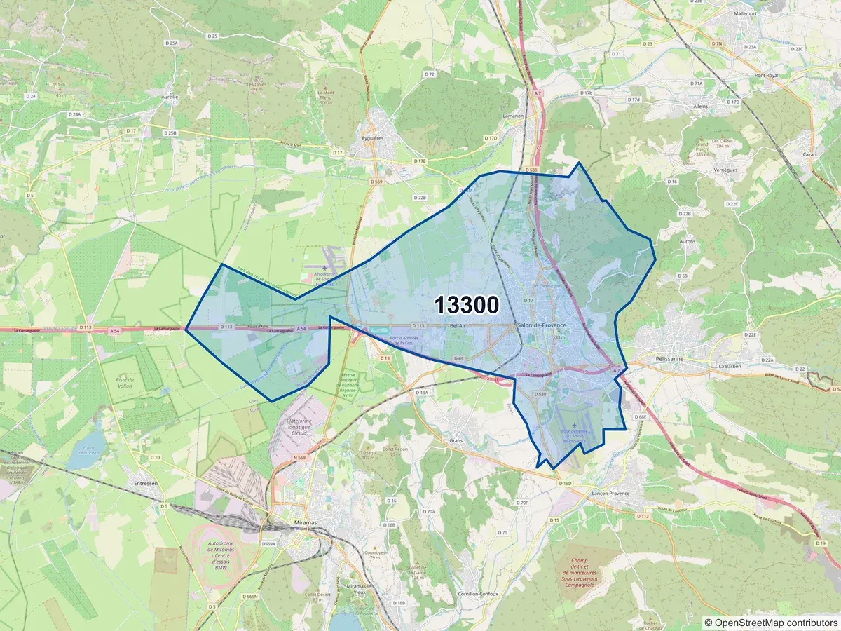 Carte du code postal 13300 (SALON DE PROVENCE)