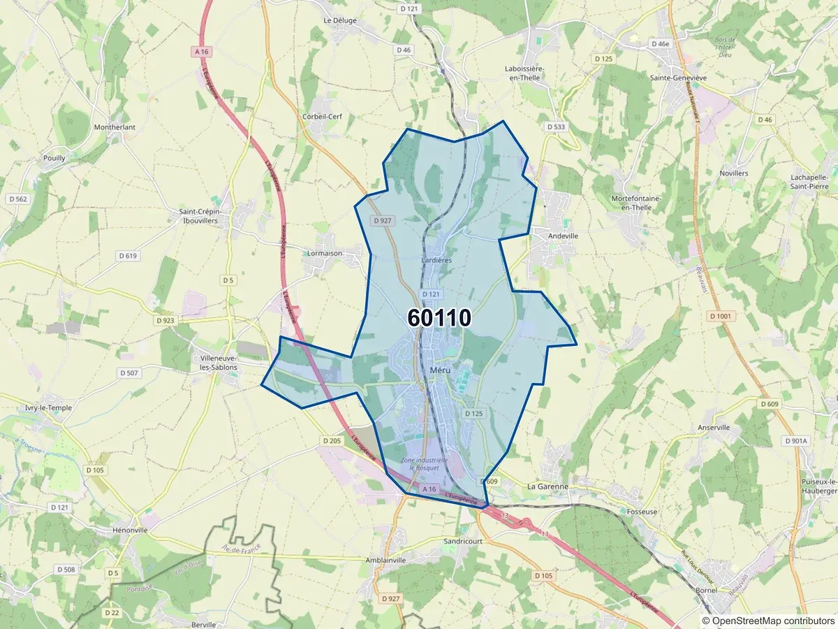 Carte du code postal 60110 (AMBLAINVILLE)