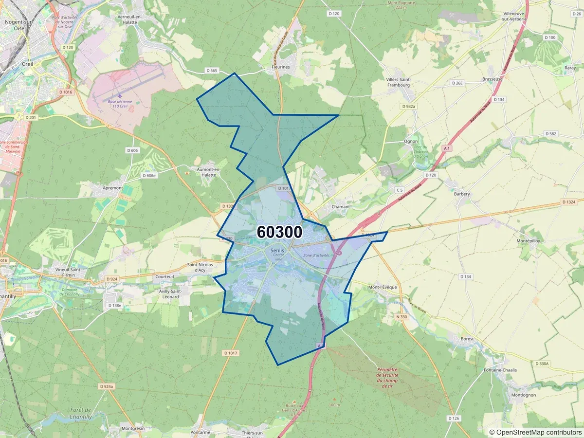 Carte du code postal 60300 (APREMONT)