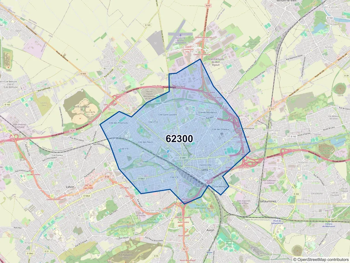 Carte du code postal 62300 (ELEU DIT LEAUWETTE)