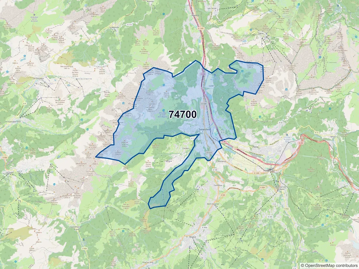 Carte du code postal 74700 (CORDON)