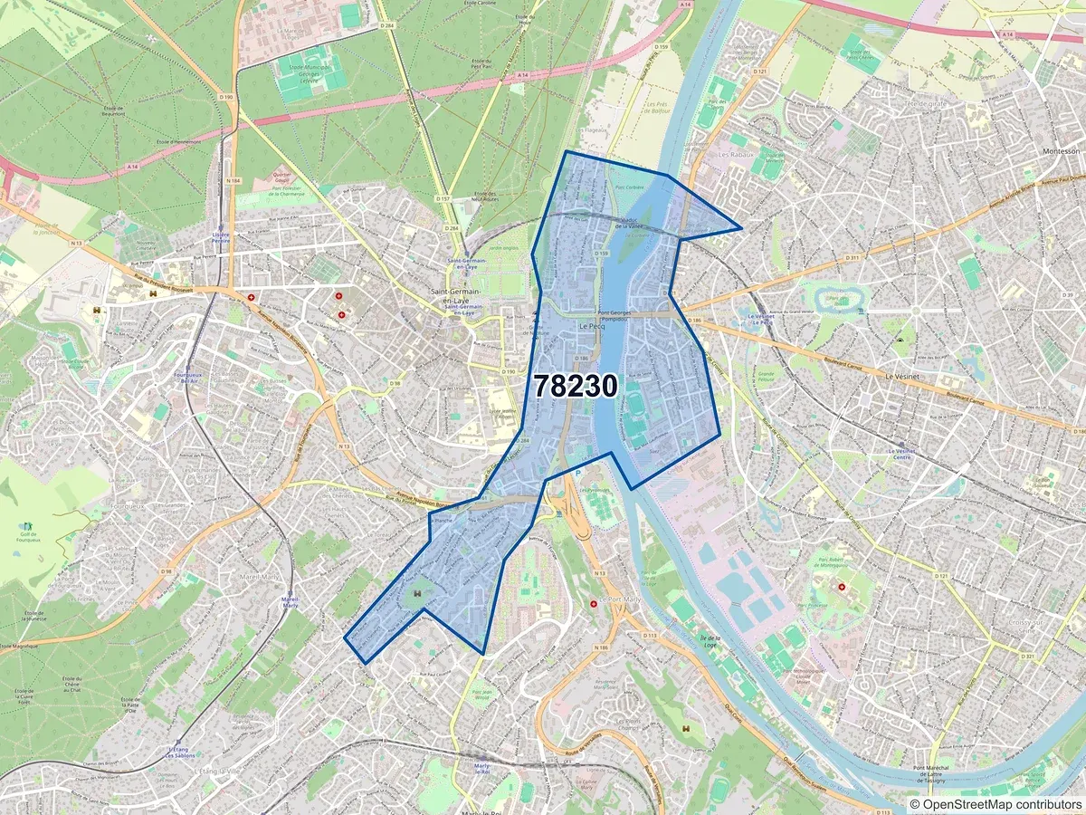 Carte du code postal 78230 (LE PECQ)