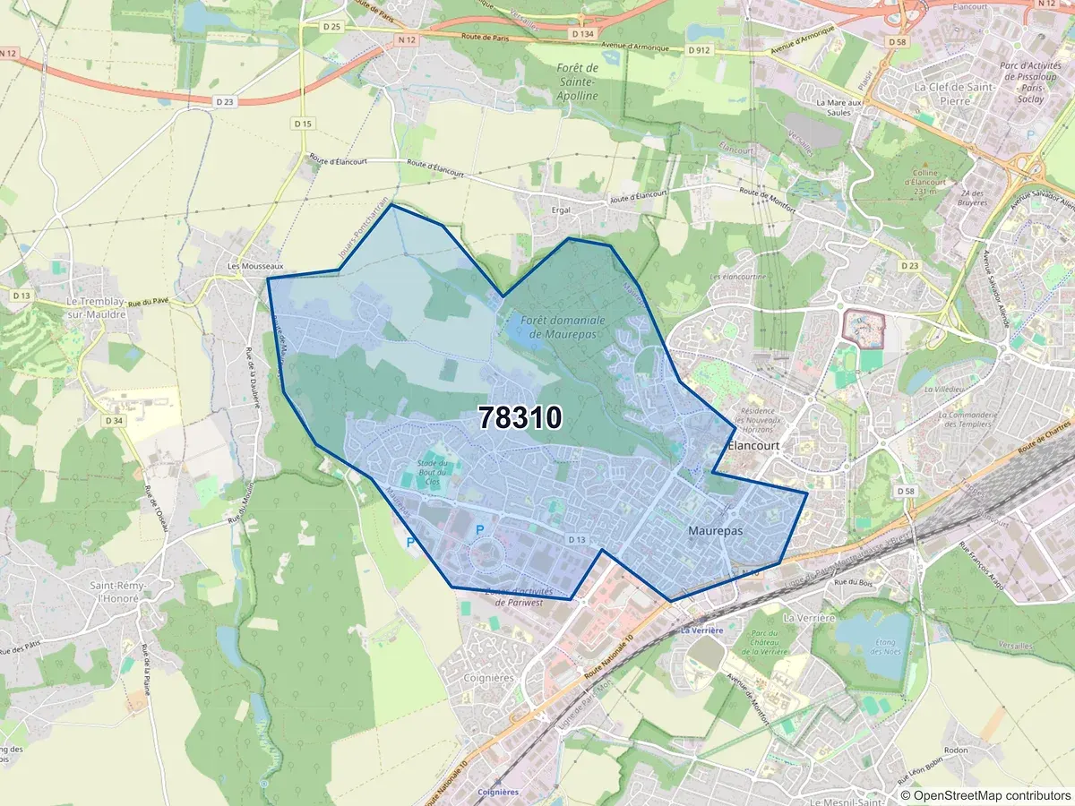 Carte du code postal 78310 (COIGNIERES)