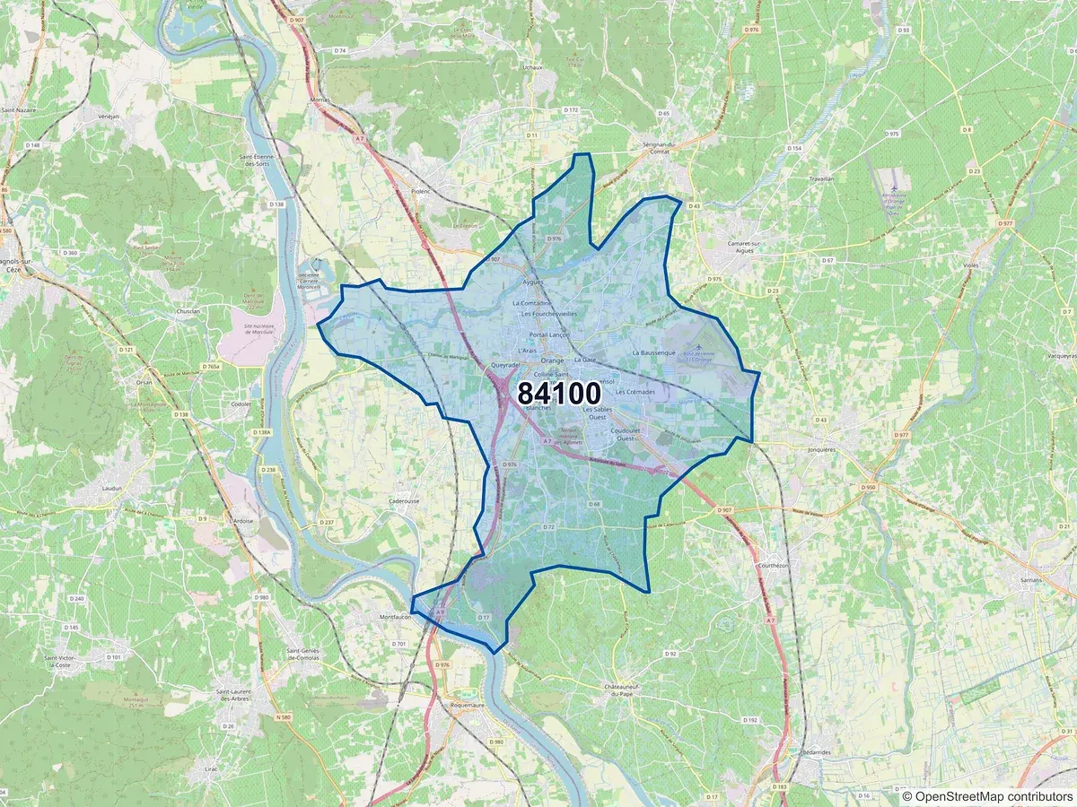 Carte du code postal 84100 (ORANGE)