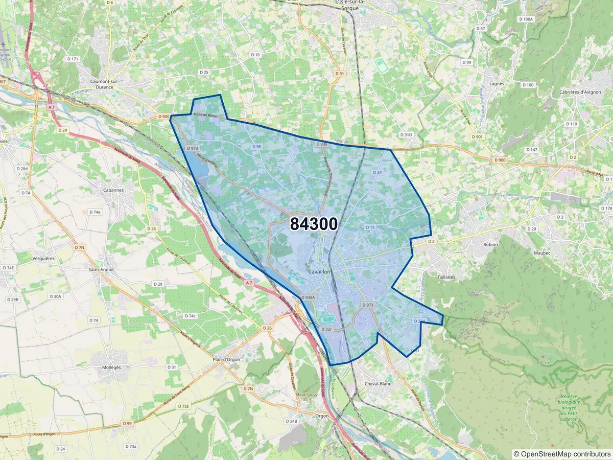 Carte du code postal 84300 (CAVAILLON)