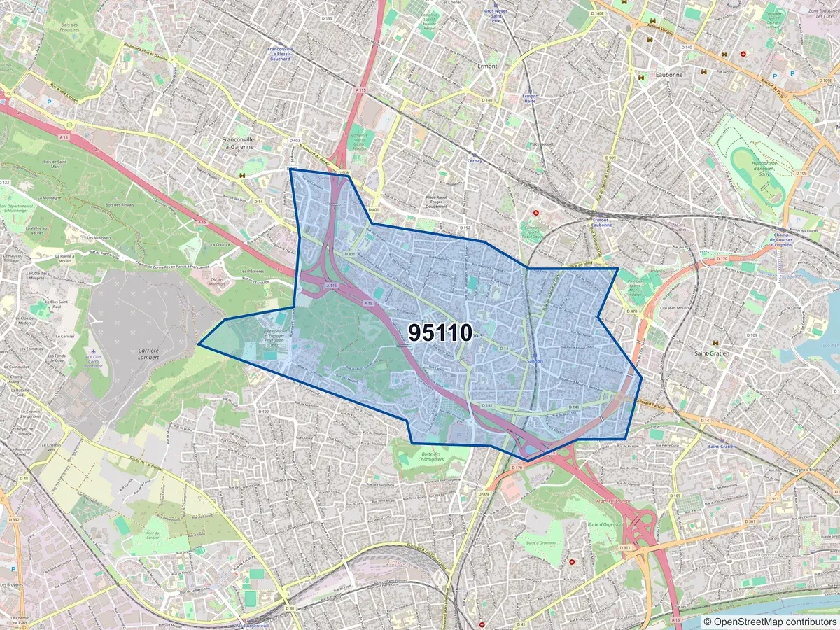 Carte du code postal 95110 (SANNOIS)