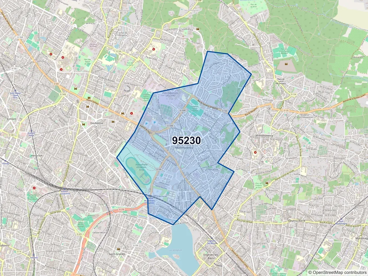 Carte du code postal 95230 (SOISY SOUS MONTMORENCY)