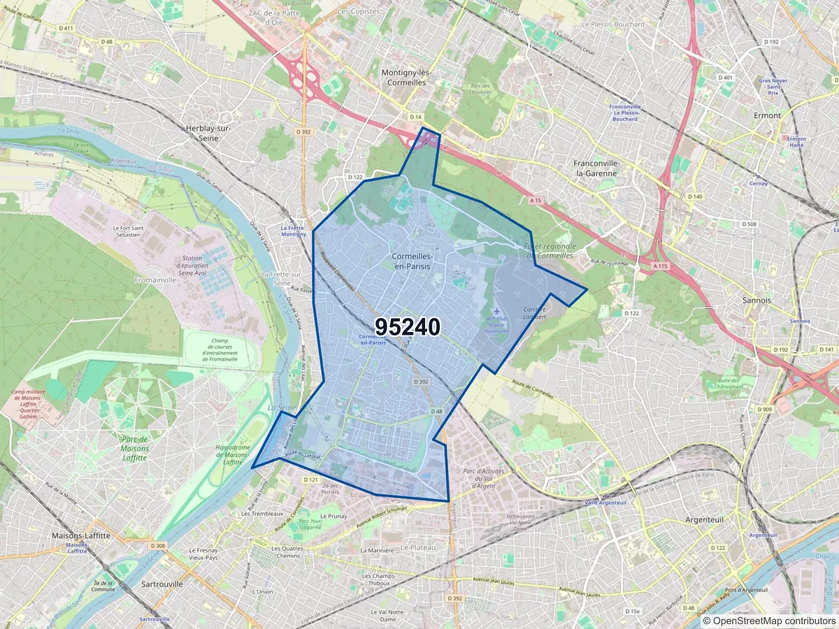 Carte du code postal 95240 (CORMEILLES EN PARISIS)
